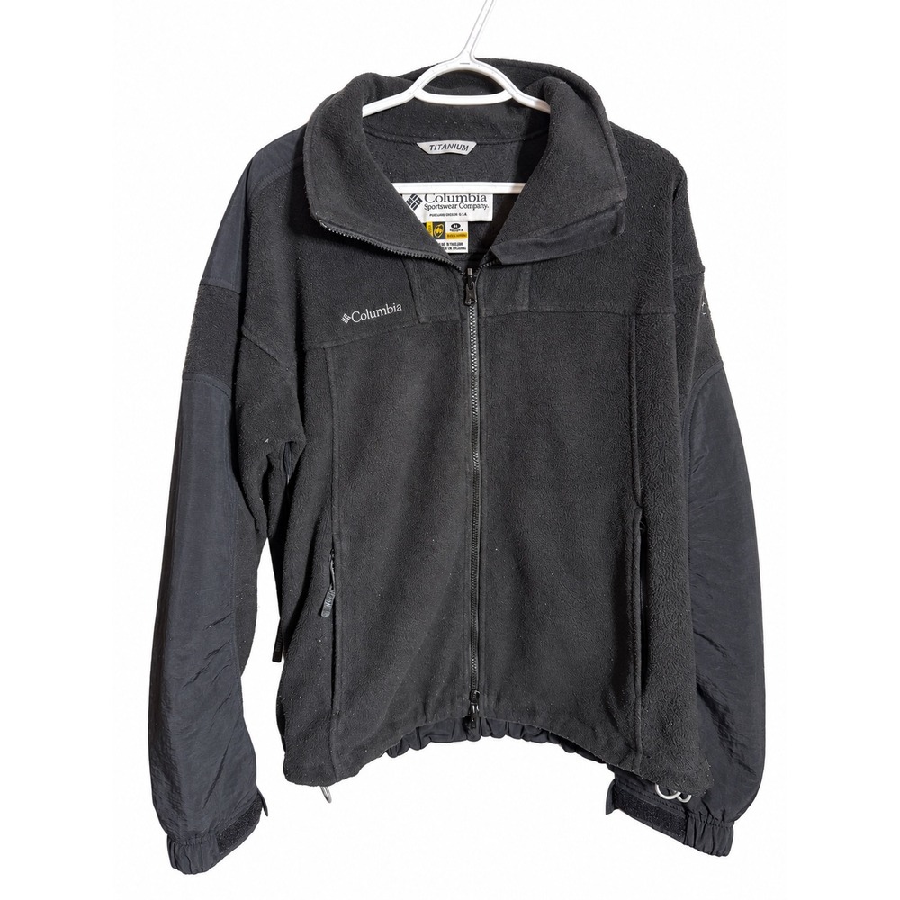 Columbia Titanium Fleece Jacket Womens XL Black Full Zip Interchange SL7243